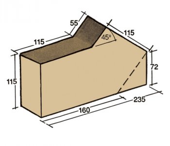 F-20, interior corner tile, 45°, inside